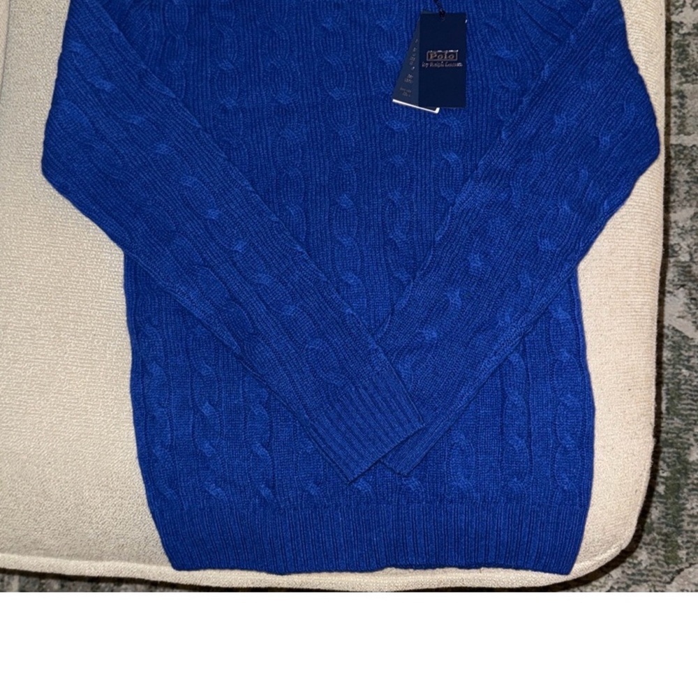 Blue Cable Knit Sweater